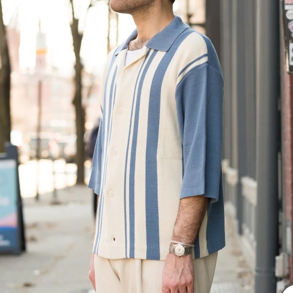 Document
Intarsia Knitting Stripe Sweater in Blue - Picture 2 of 8